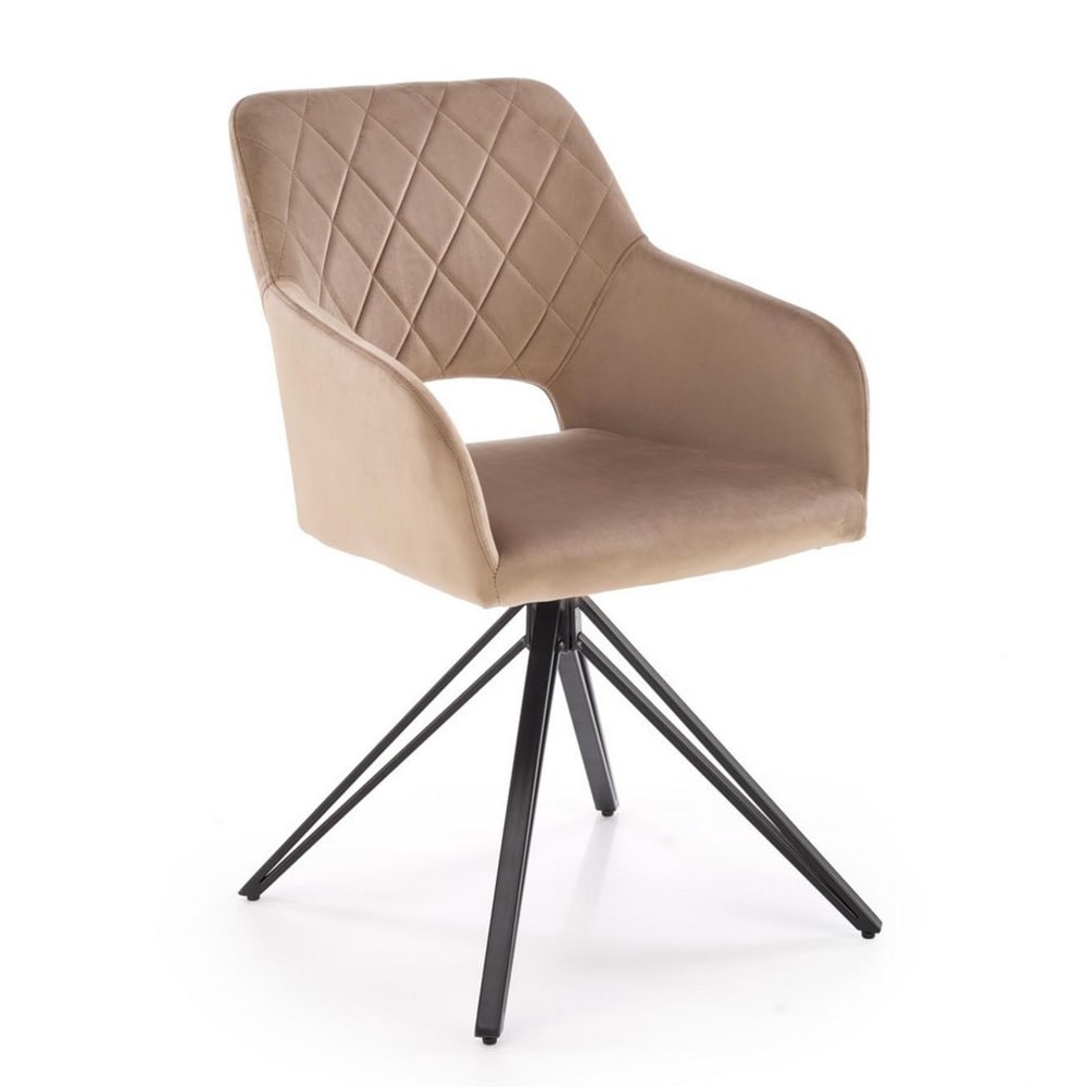 MSO Designer-Drehstuhl aus beigem Samt style modern - Samt