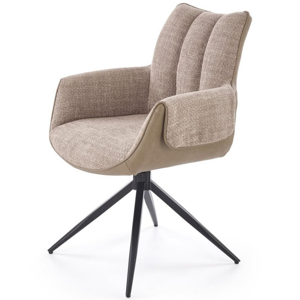 MSO Designer-Drehstuhl aus Kunstleder und braunem Stoff style modern - Stoff