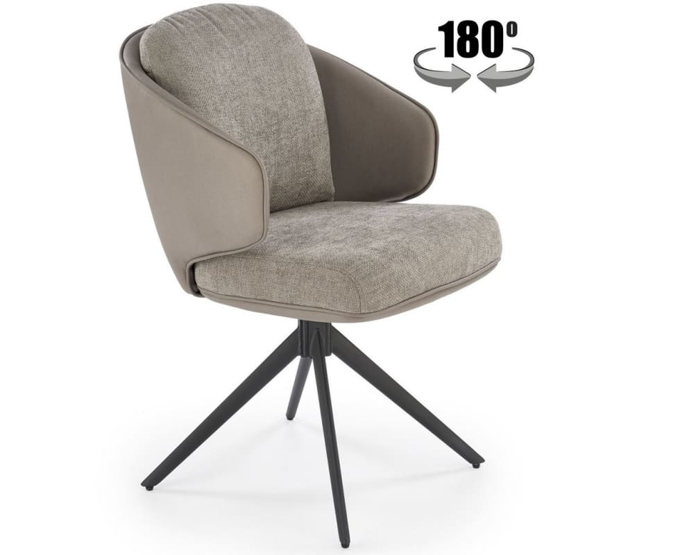 MSO Designer-Drehstuhl aus Kunstleder und grauem Stoff style landhaus - Öko-Tex Zertifikat -
