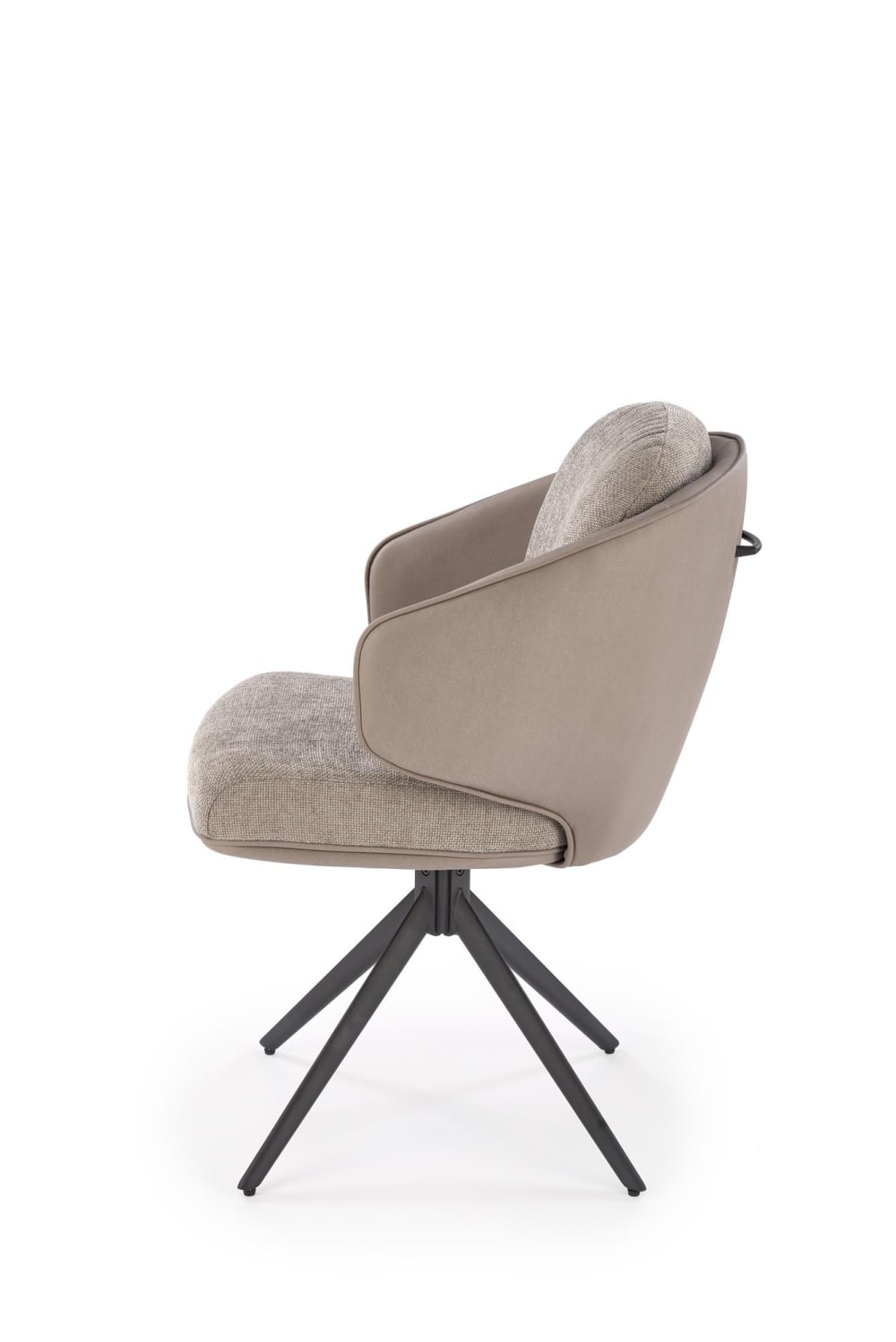 Designer-Drehstuhl aus Kunstleder und grauem Stoff - Maisons Du