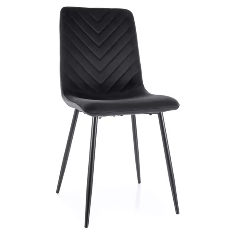 chaise velours de polyester - noir