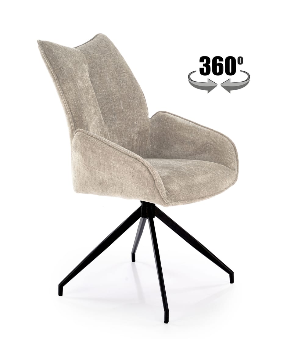 Designer-Drehstuhl aus beigem Stoff - Maisons Du Monde