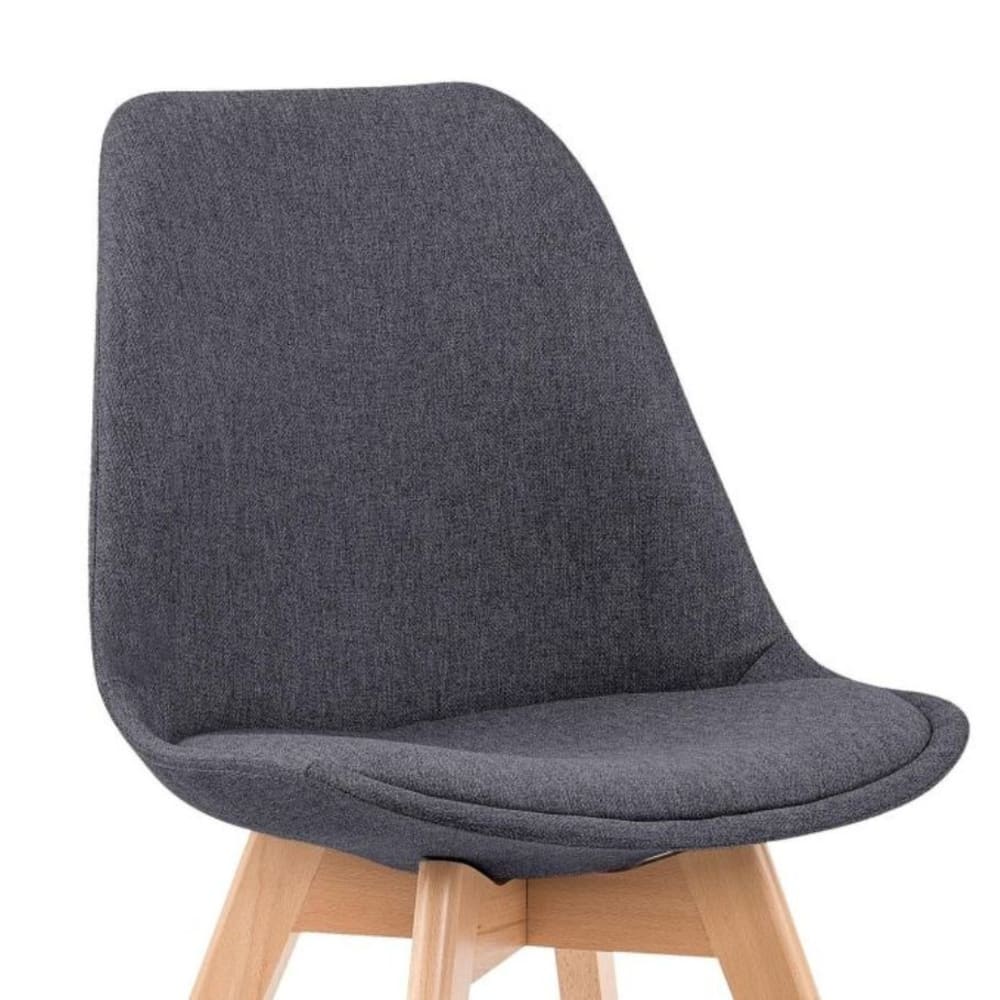 Chaise  scandinave bois massif et tissu de polyester gris