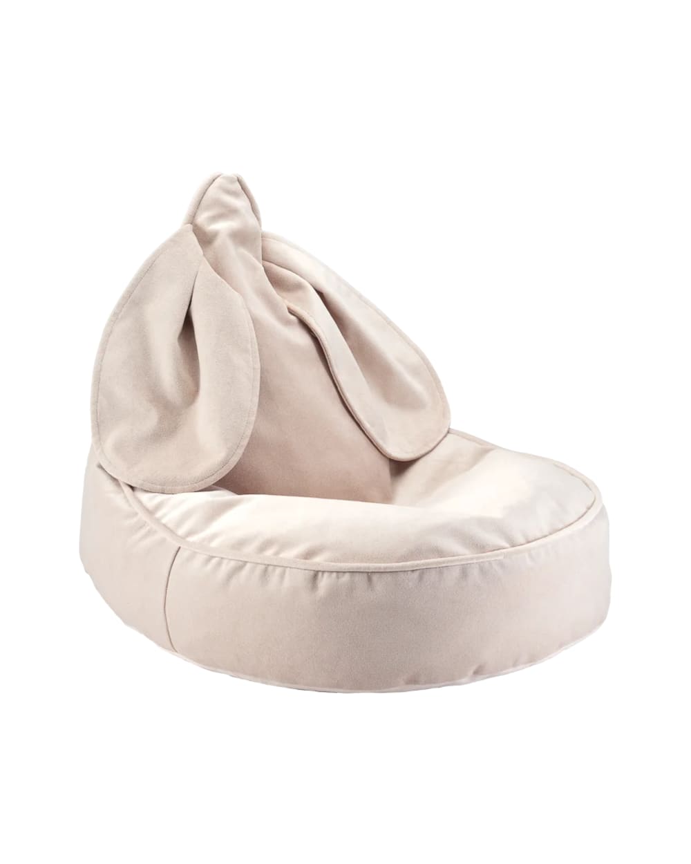 Wigiwama Hasen-Sitzsack aus Samt 75 x 60 x 60 cm, Staubiges Beige BEIGE Öko-Tex Zertifikat PES - POLYESTER Kinder