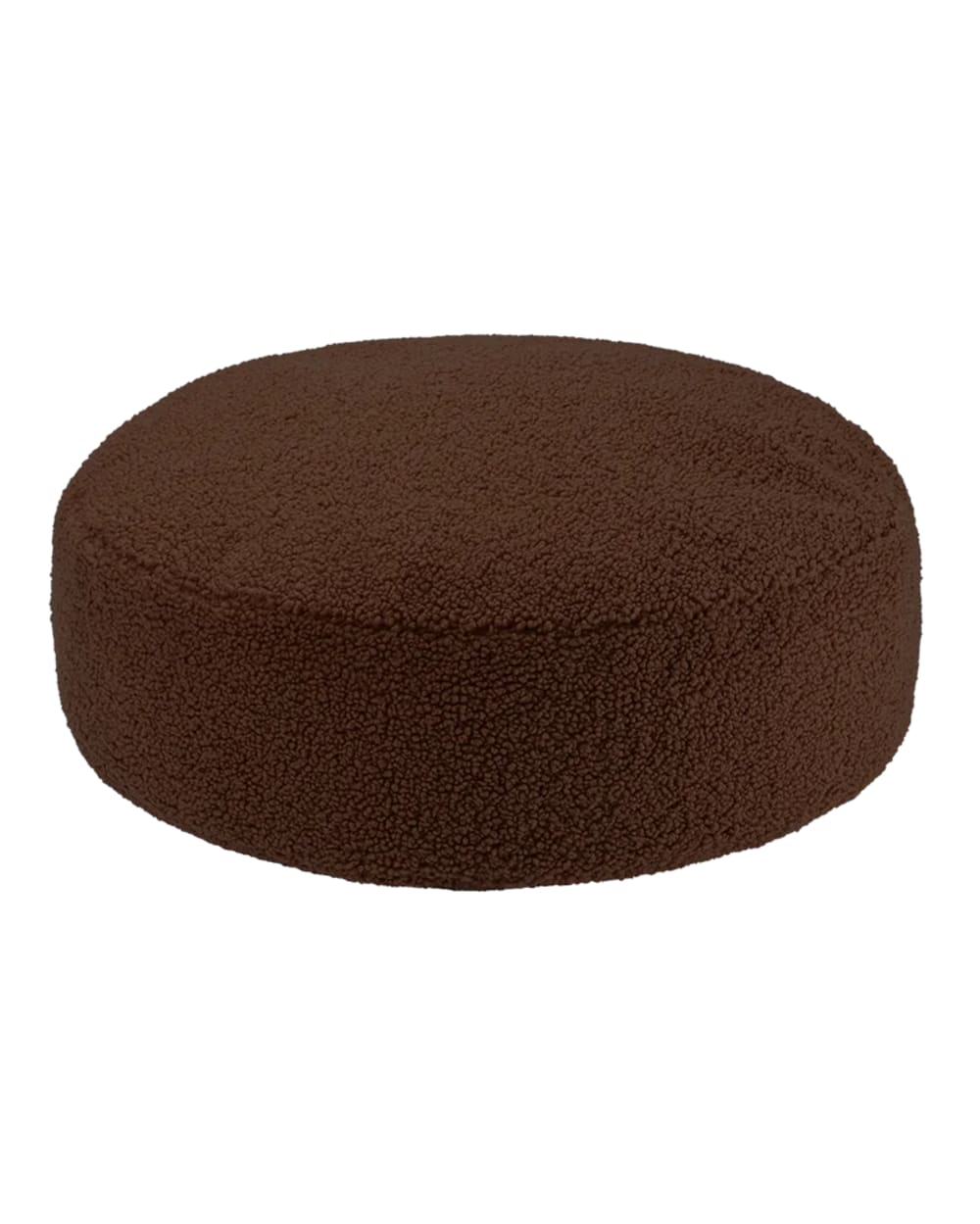 Wigiwama Runder Hocker aus Teddy-Stoff 65 x 65 x 20 cm, Warme Haselnuss BRAUN Öko-Tex Zertifikat PES - POLYESTER Kinder