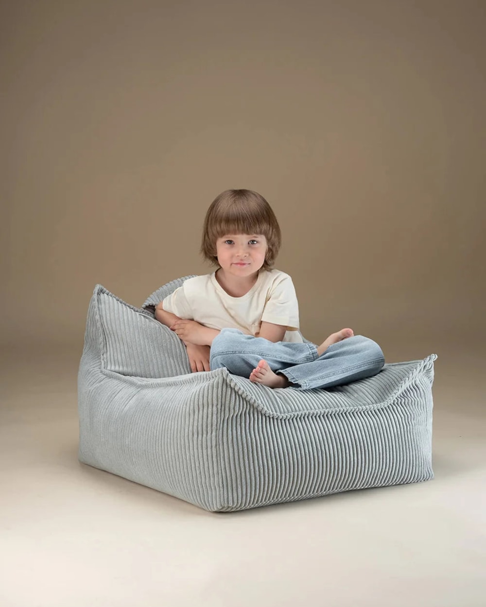 Sitzsack aus Breitcord 80 x 70 x 50 cm, Pfefferminzgrün - Maisons