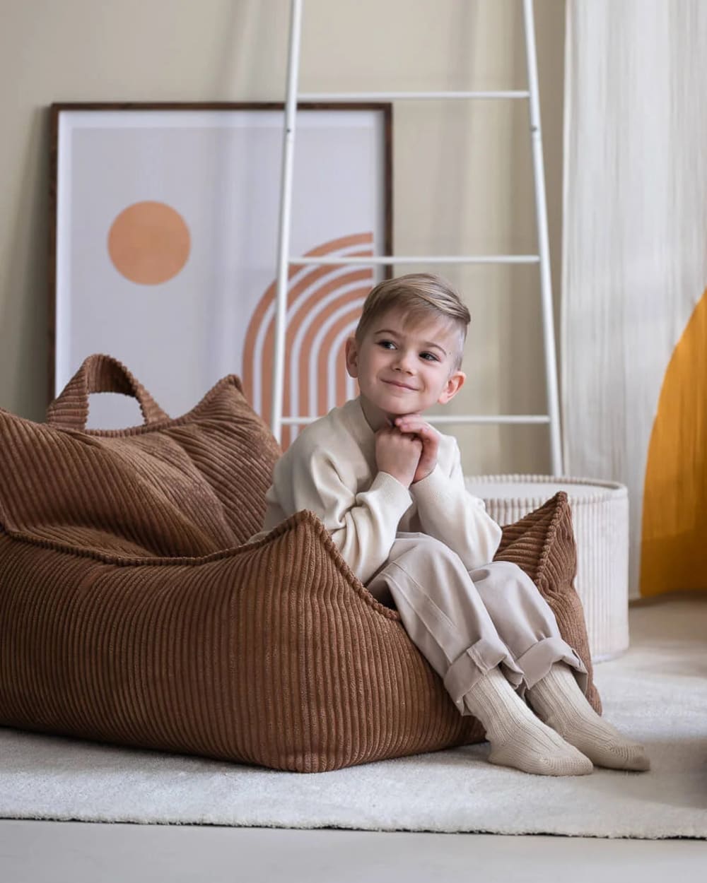 Sitzsack aus Breitcord 80 x 70 x 50 cm, Toffee - Maisons Du Monde