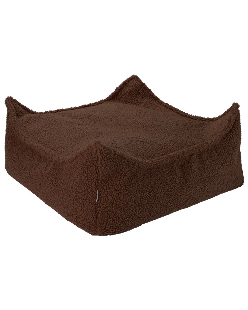 Wigiwama Quadratischer Hocker aus Teddy-Stoff 60 x 60 x 20 cm, Warme Haselnuss BRAUN Öko-Tex Zertifikat PES - POLYESTER Kinder