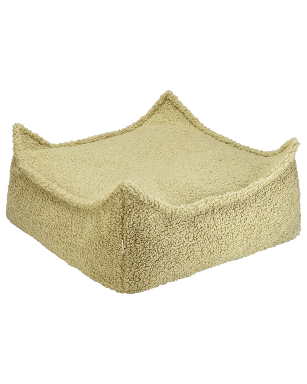Wigiwama Quadratischer Hocker aus Teddy-Stoff 60 x 60 x 20 cm, Matcha GRÜN Öko-Tex Zertifikat PES - POLYESTER Kinder