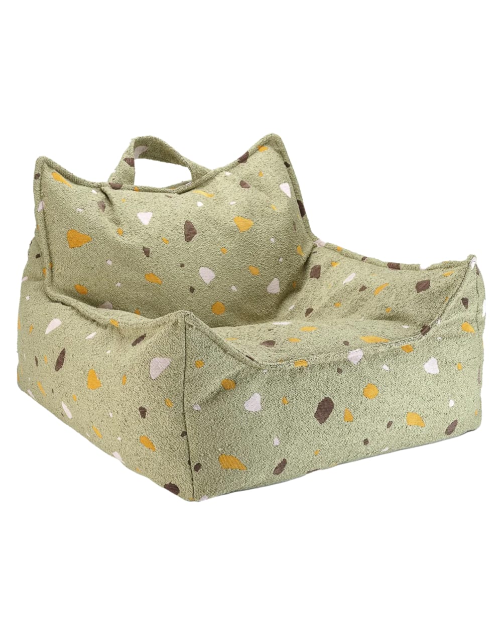 Wigiwama Sitzsack aus Bouclé-Chenille-Gewebe 80 x 70 x 50 cm, Moos GRÜN Öko-Tex Zertifikat PES - POLYESTER Kinder