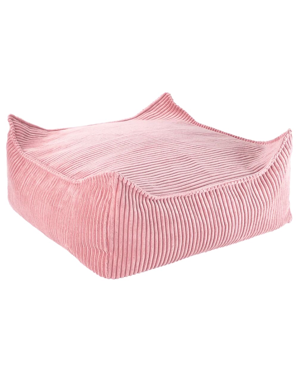 pouf carré en velours - rose