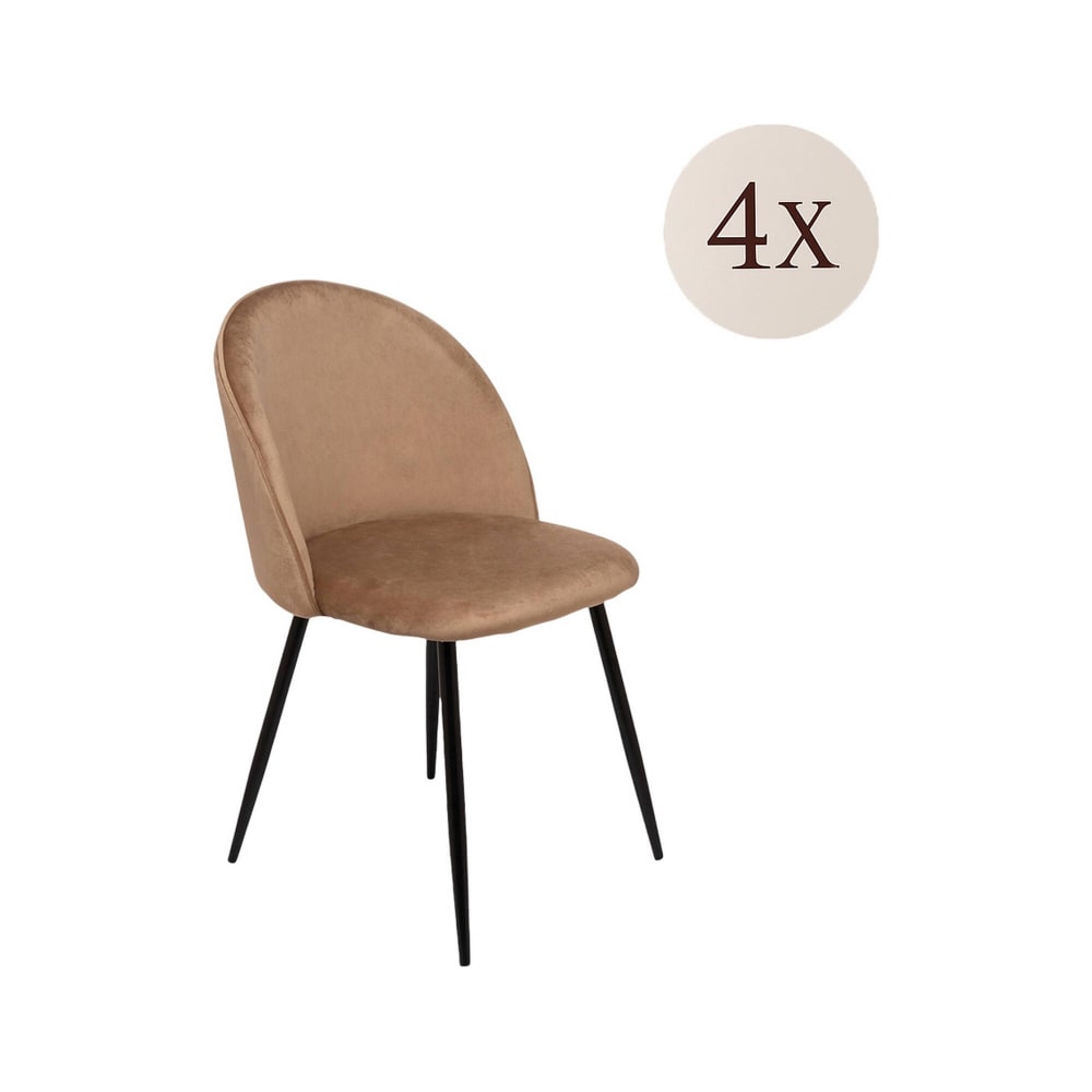 chaise en velours beige