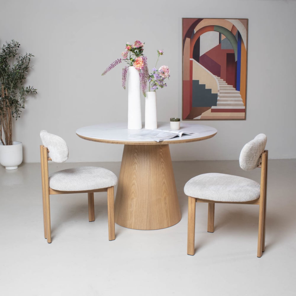 Esstisch aus Keramik 115x115x77cm, natur - Maisons Du Monde
