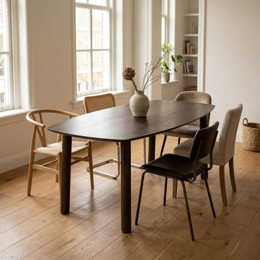 Esszimmertisch Dänisch Oval Walnuss - 200x100x76cm - Leone -