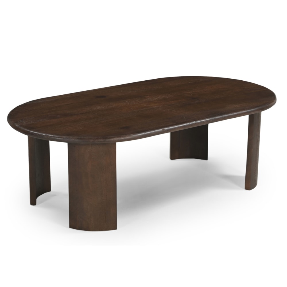 Giga Meubel Couchtisch Oval 120cm aus Mangoholz, dunkelbraun - -