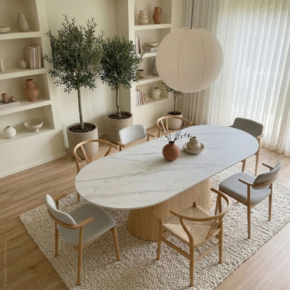 Esstisch aus Keramik 200x90x75cm, natur - Maisons Du Monde