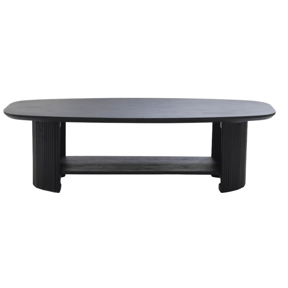 Giga Meubel Couchtisch Oval Schwarz Holz 130x70x38cm Schwarz Holz