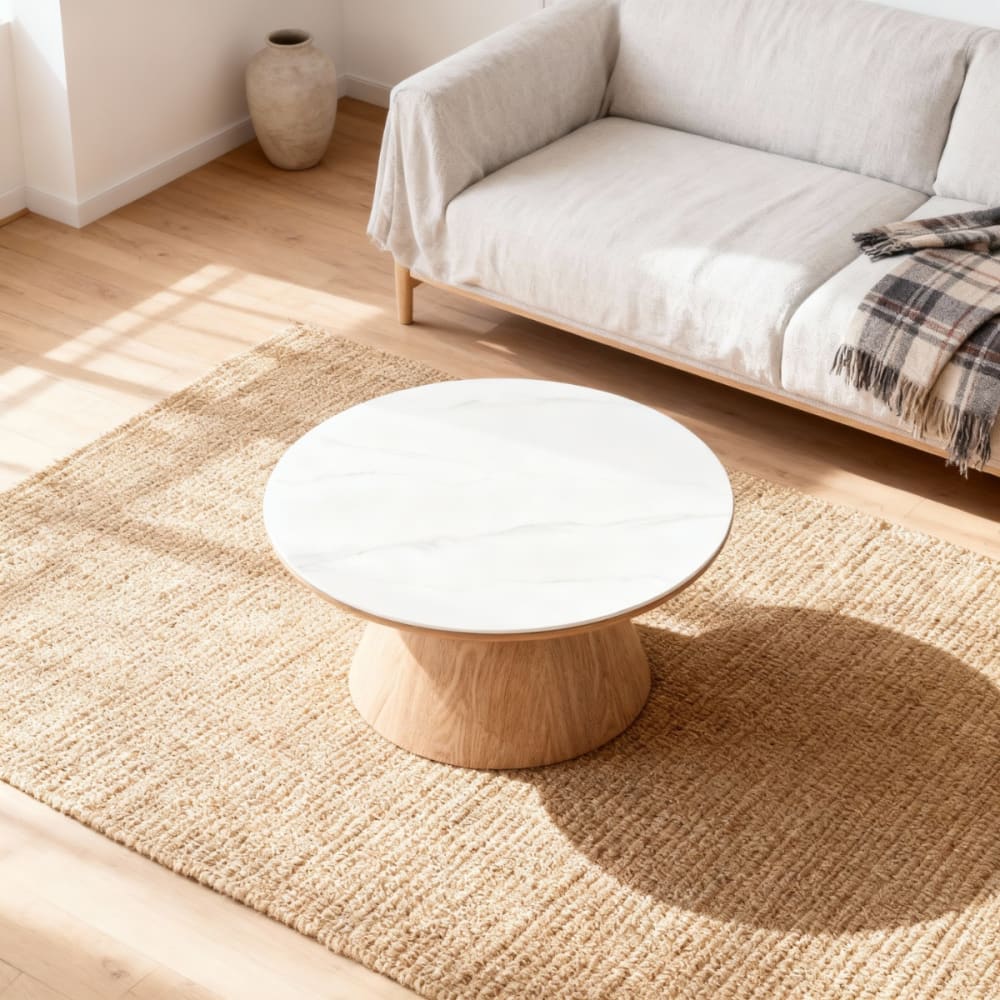 Couchtisch aus Keramik 80x80x35cm, natur - Maisons Du Monde