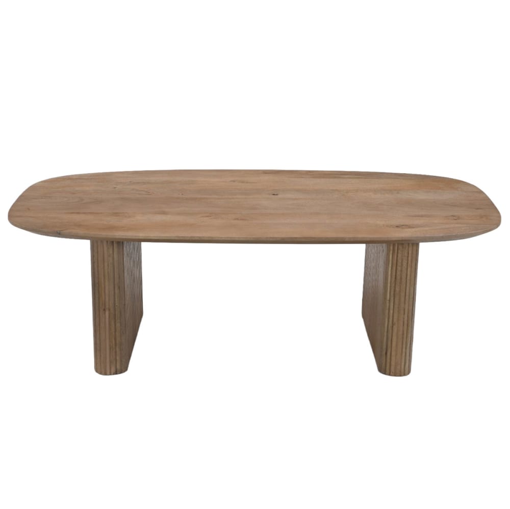 Giga Meubel Couchtisch Dänisch oval natur Holz 120x70x38 cm - Juro Braun Holz