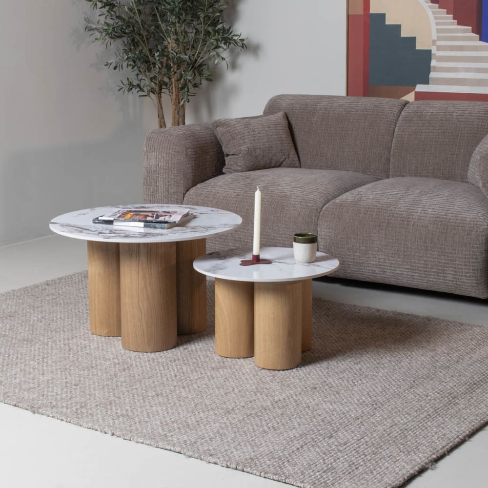 Couchtisch 2er-Set aus Keramik, natur - Maisons Du Monde