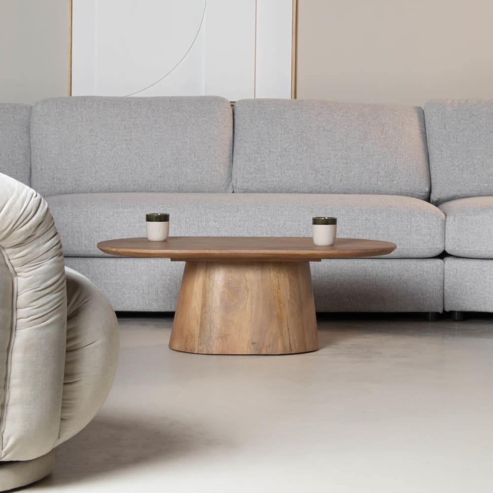 Couchtisch Oval Braun Holz 130x60x35cm - Maisons Du Monde