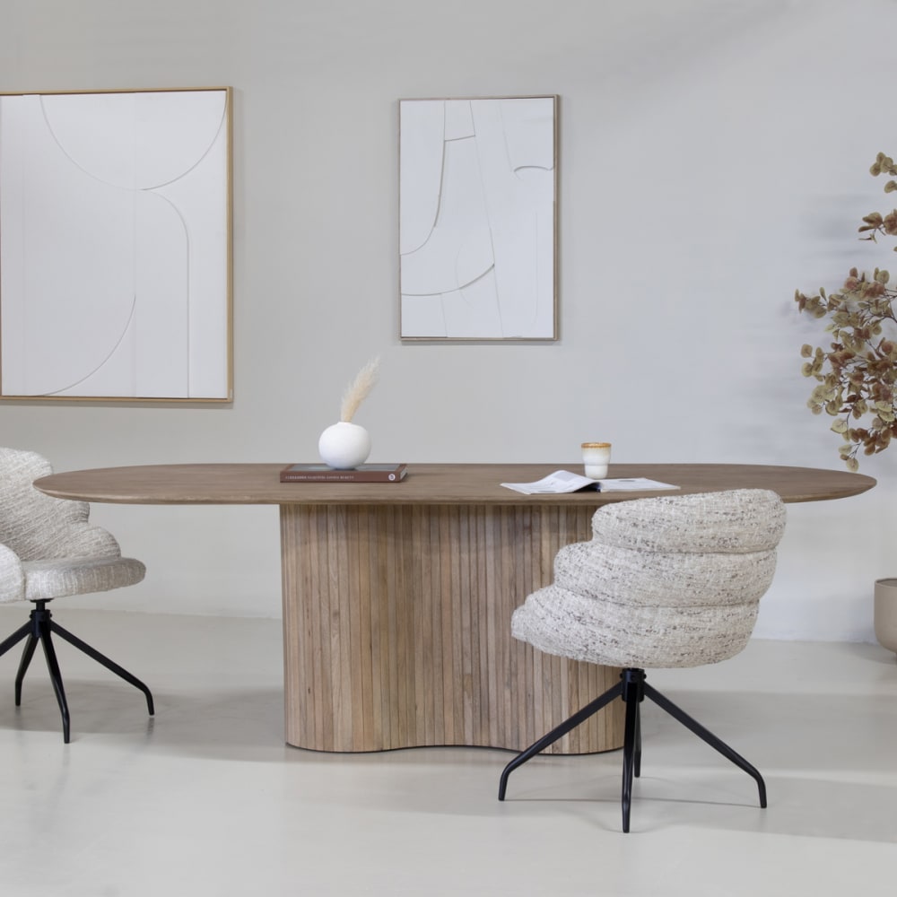Esstisch oval aus Mangoholz 200cm, natur - Maisons Du Monde