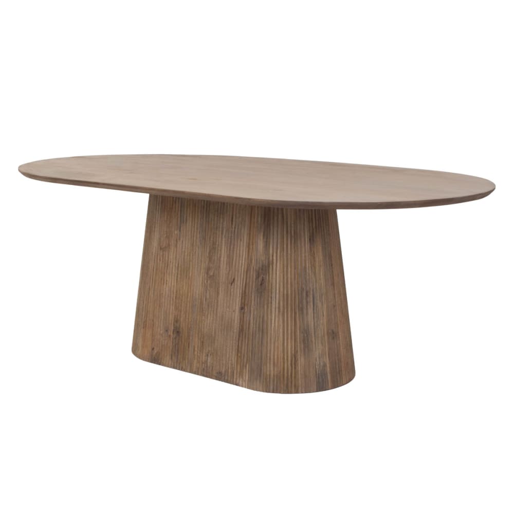 Giga Meubel Esstisch Oval Natur Holz 160x100x76cm - Salvador Braun Holz