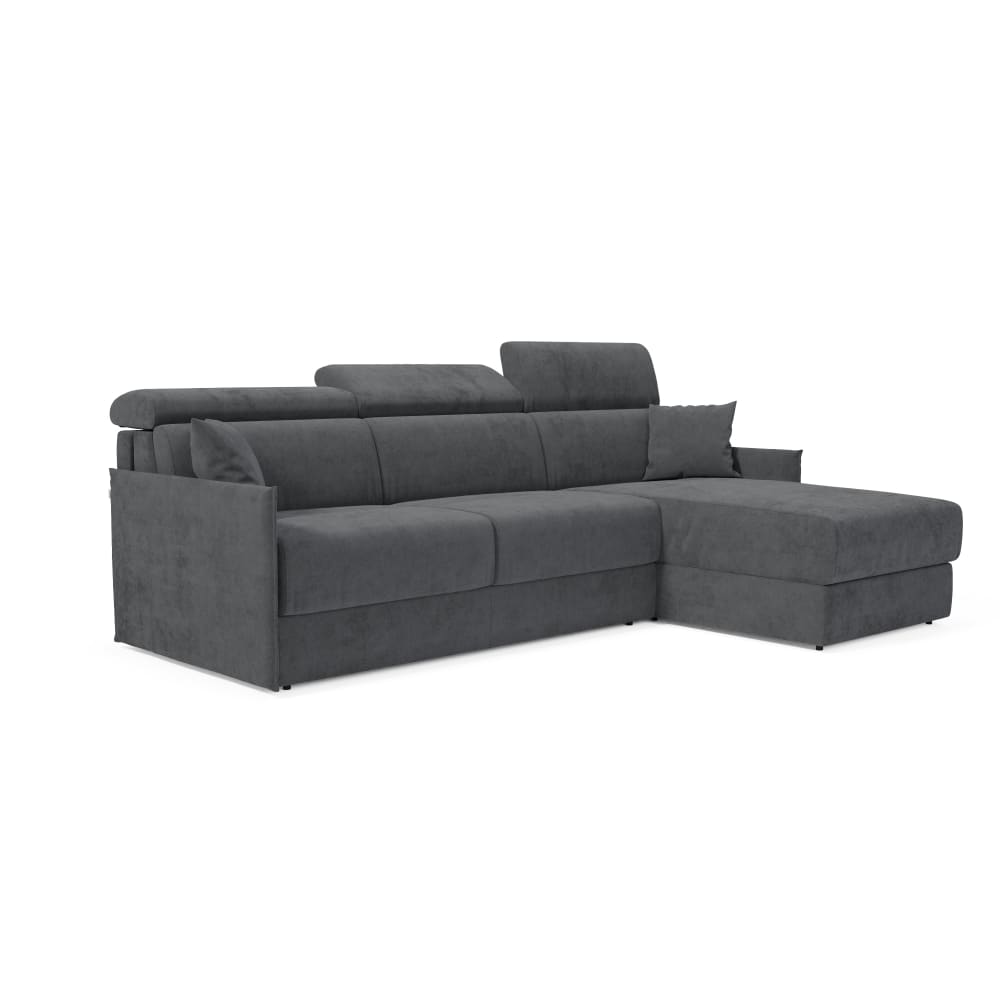Canapé convertible d'angle - anthracite