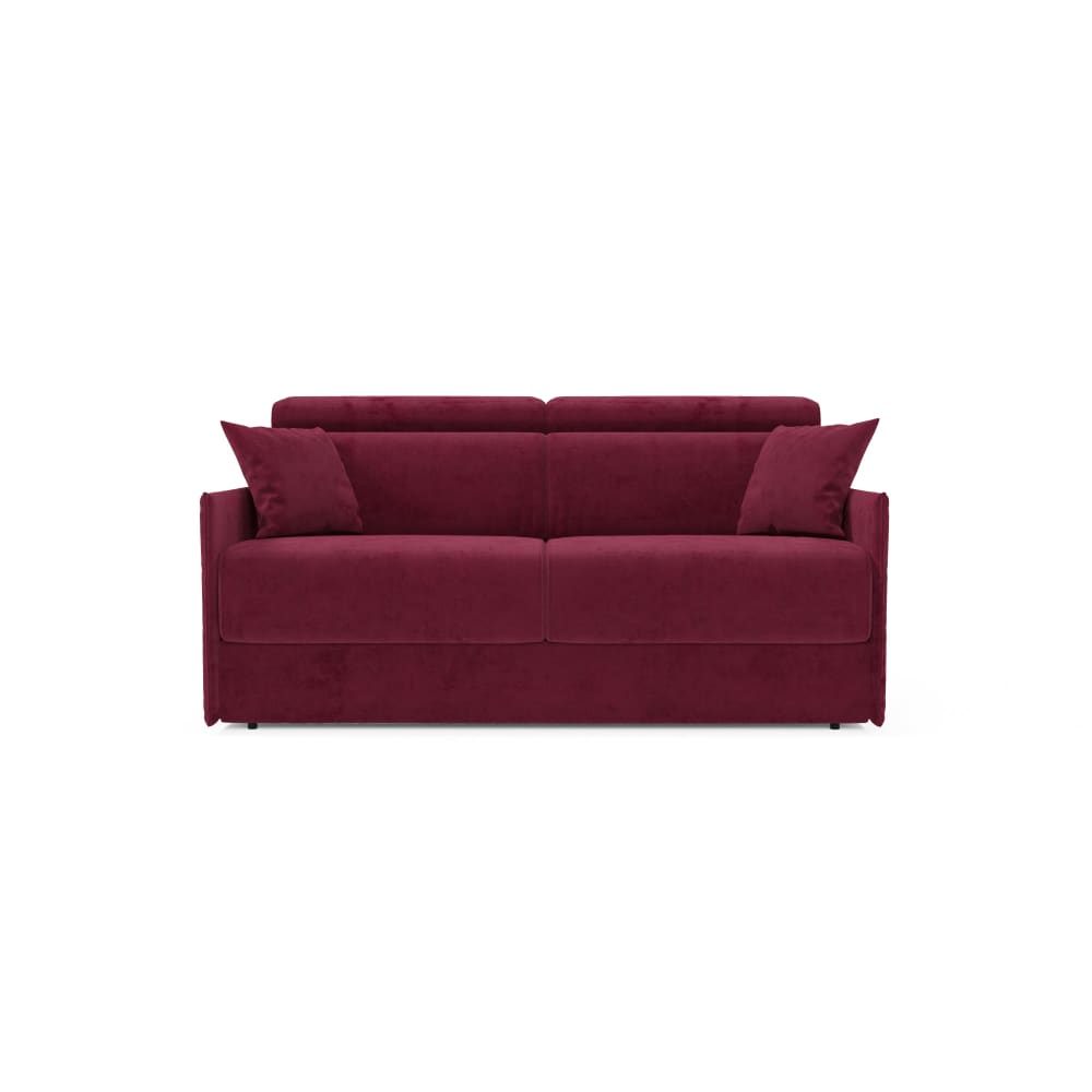 Canapé lit avec têtières inclinables 169 cm en tissu bordeaux