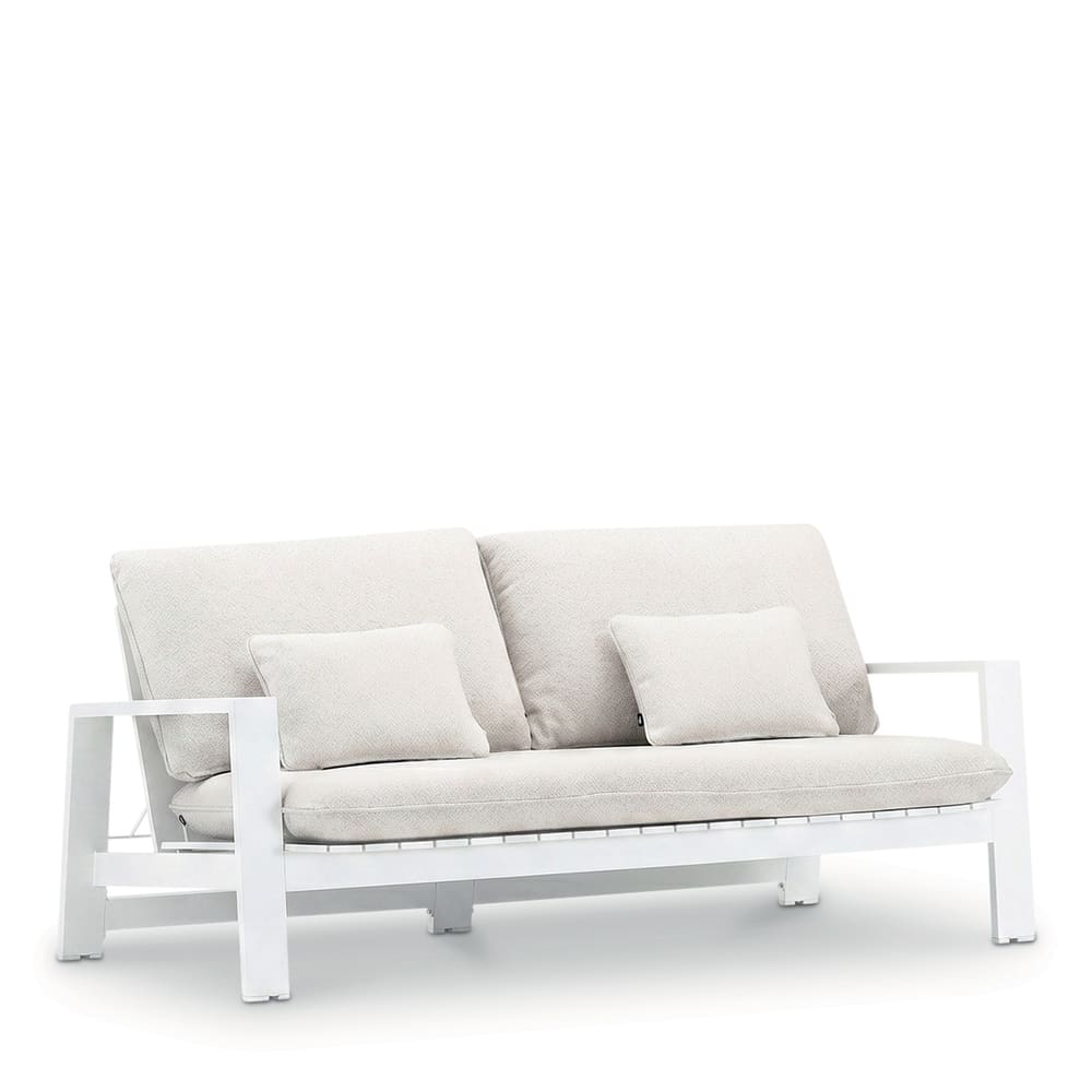 Canapé 3 places inclinable, aluminium blanc