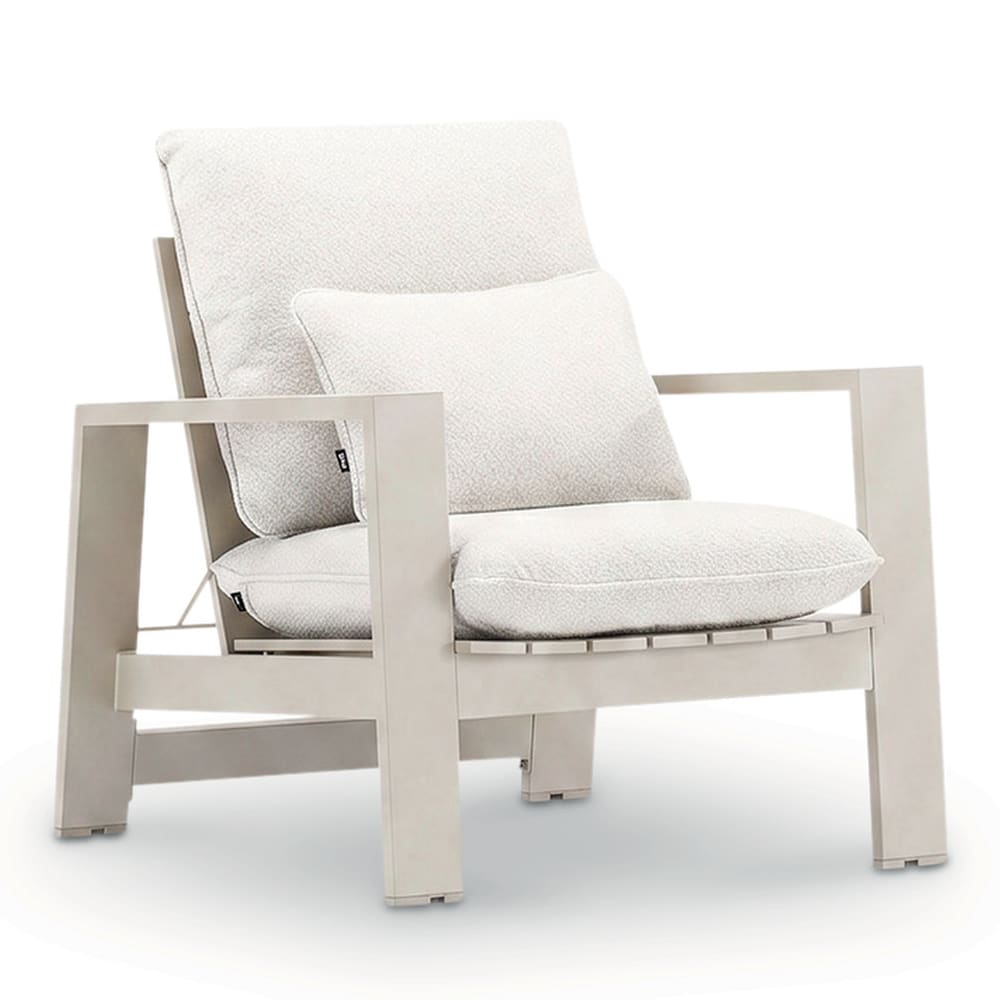 Fauteuil inclinable en aluminium beige