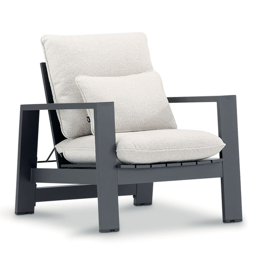 Fauteuil inclinable en aluminium anthracite