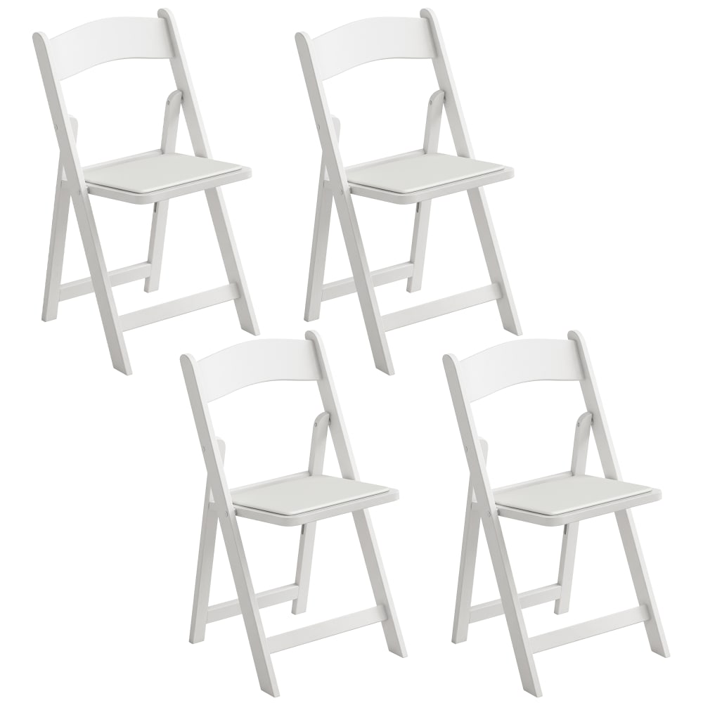 Lot de 4 chaises pliantes - blanc
