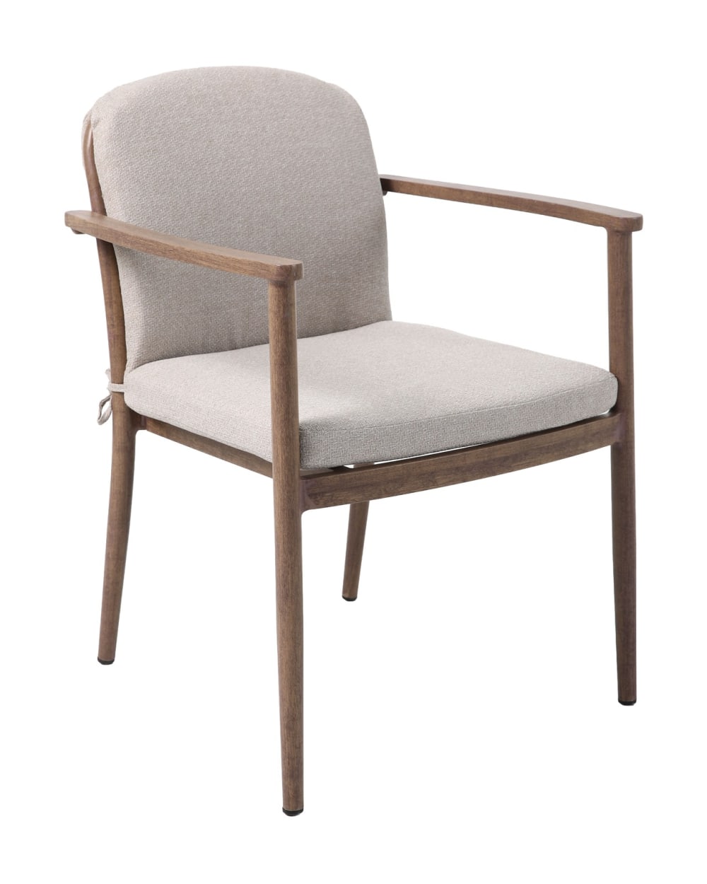 Lot de 4 chaises extérieur accoudoirs aluminium effet bois 81x49,5cm