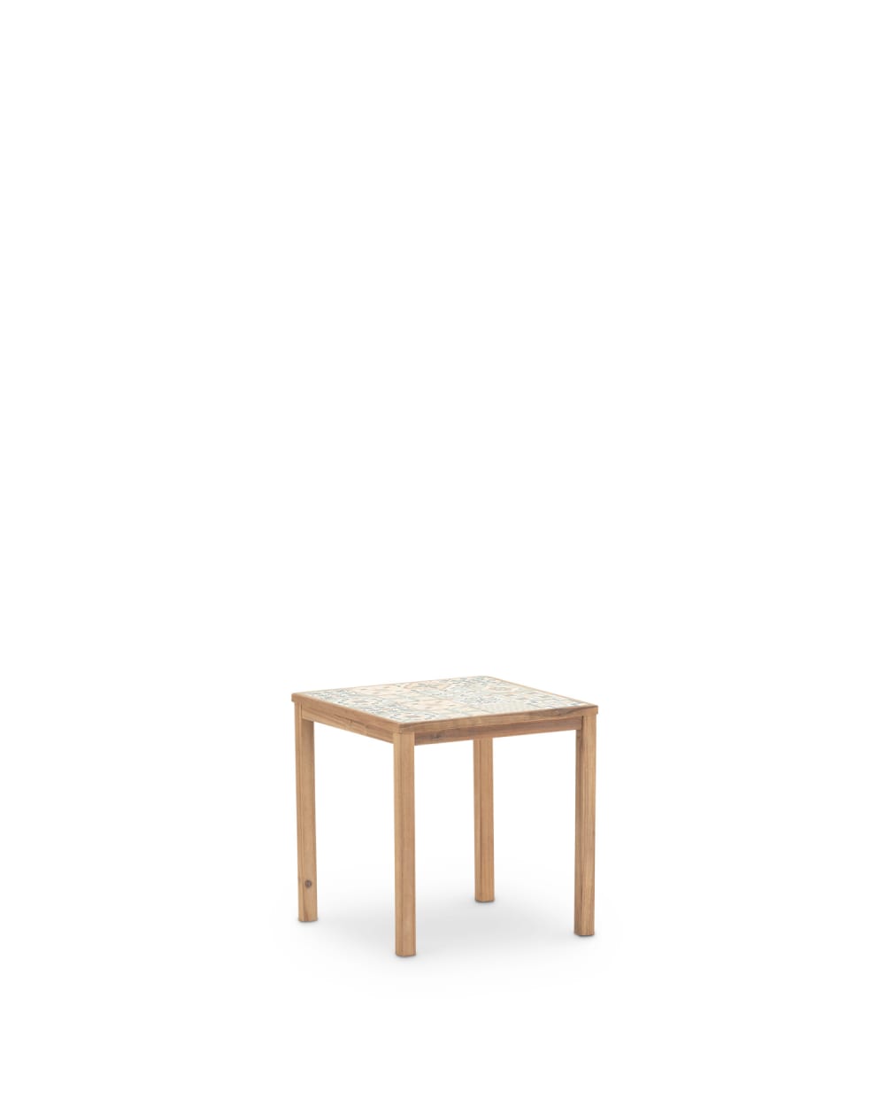 Table en bois et céramique 70 x 70 cm
