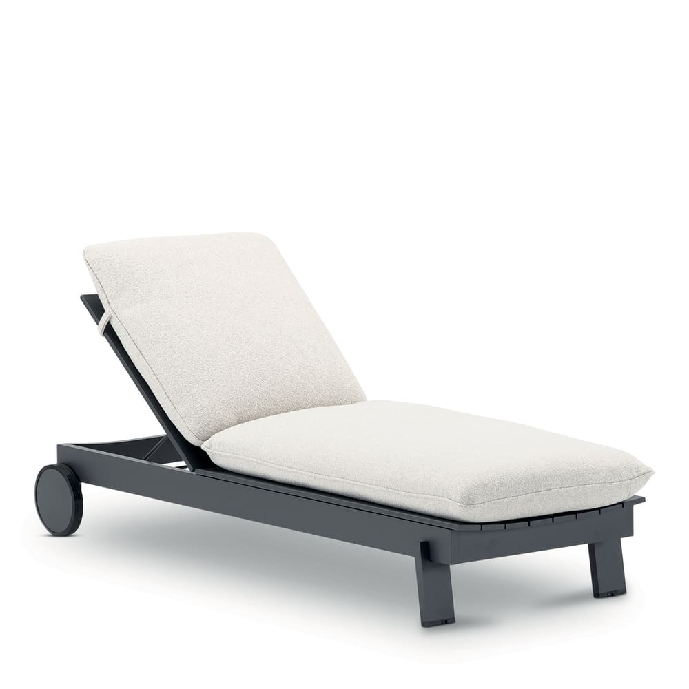 Chaise longue avec coussin en aluminium anthracite