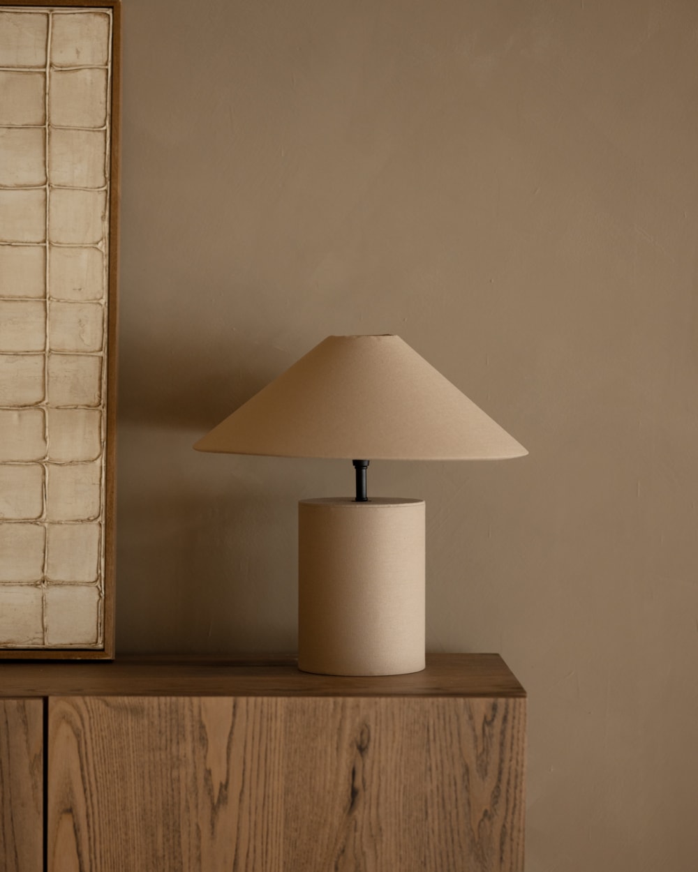 Lampe de table en tissu teinte naturelle de 38cm — vue 4