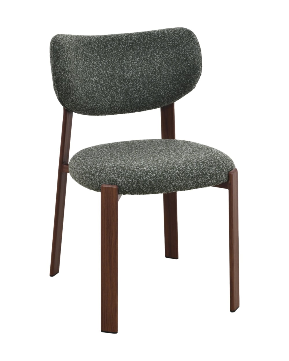 Decowood 4er-Set Stühle Chenille Grün Beine Haselnuss-Optik 77x52cm Mehrfarbig Metall