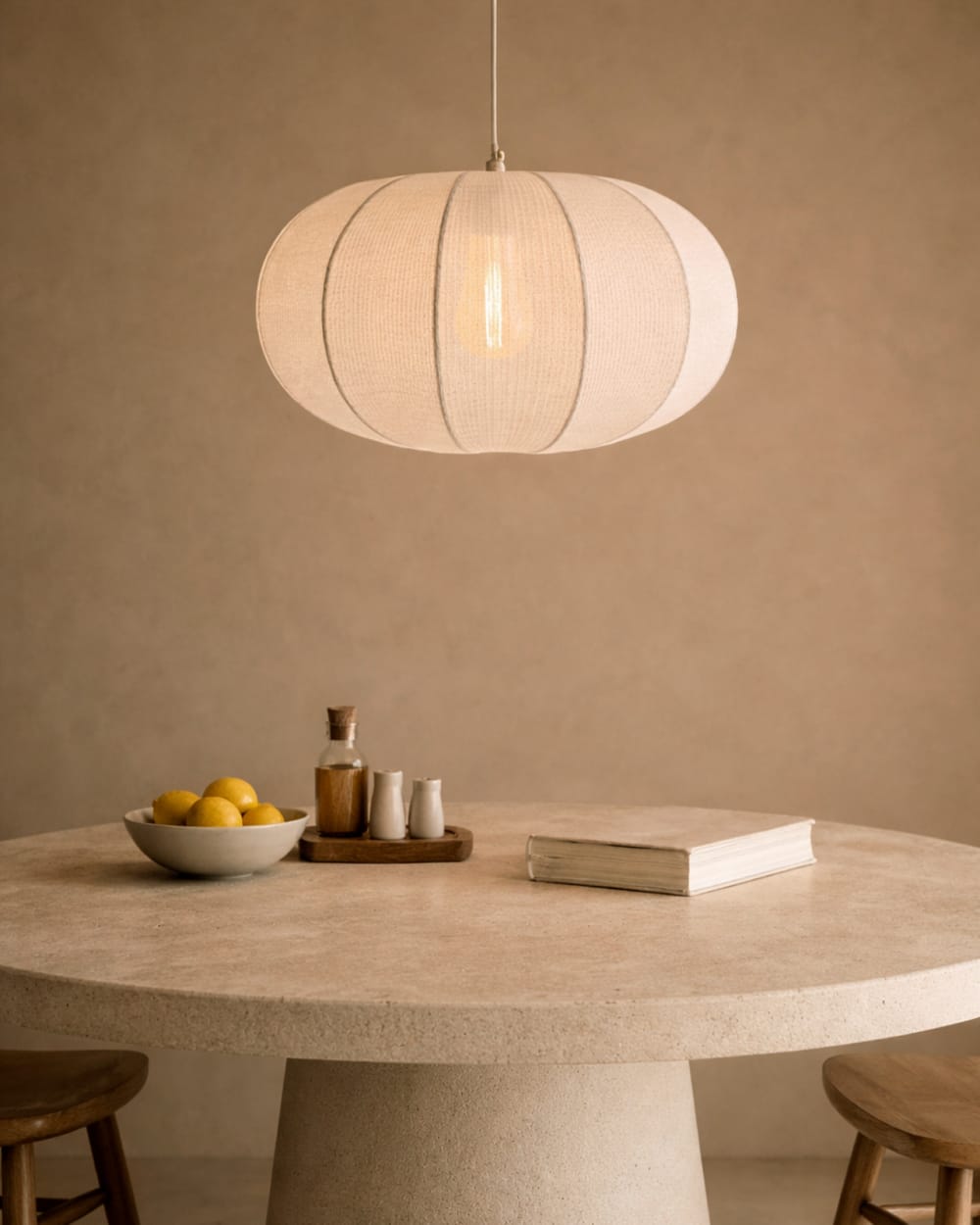 Hängelampe aus Baumwolle weiß 35cm - Maisons Du Monde