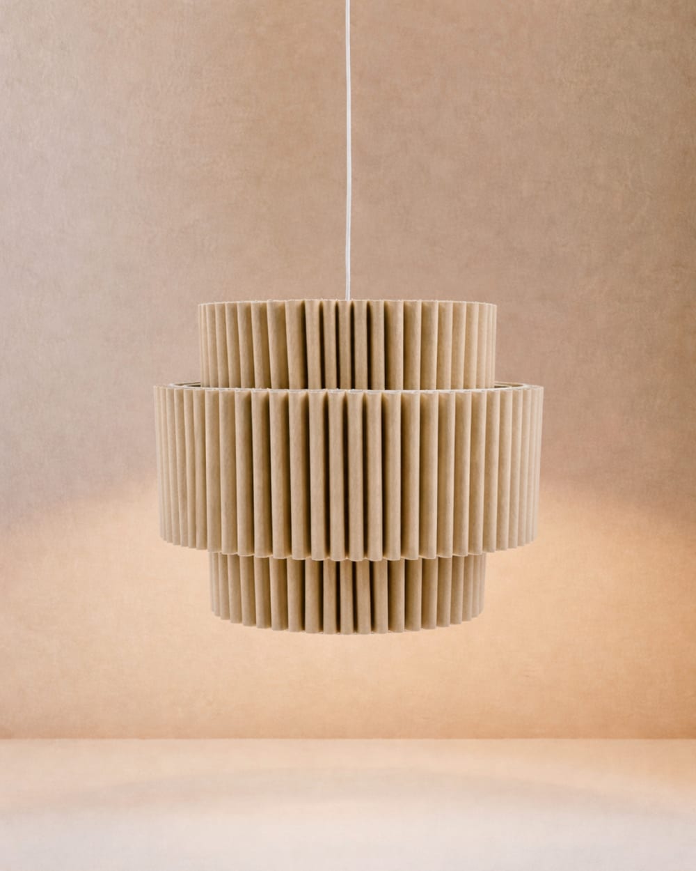 Suspension en lin coloris beige de 33cm — vue 3