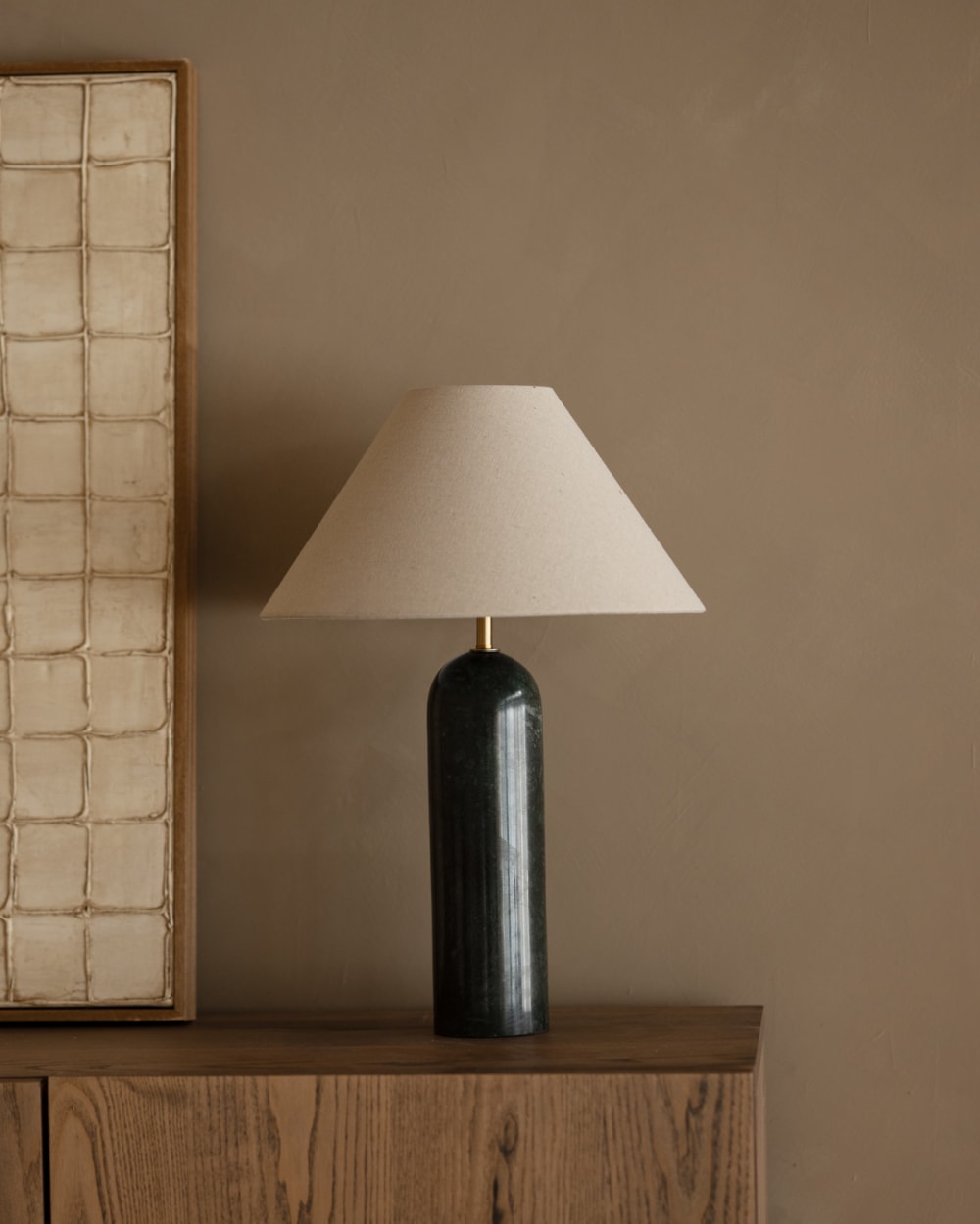 Lampe de table en marbre de couleur naturelle et verte de 51cm — vue 4
