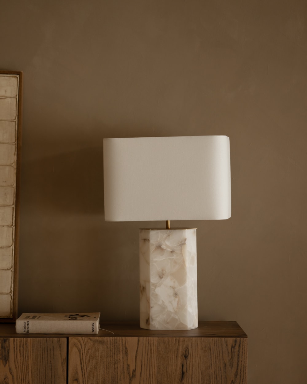 Lampe de table en albâtre couleur blanche de 60cm — vue 4