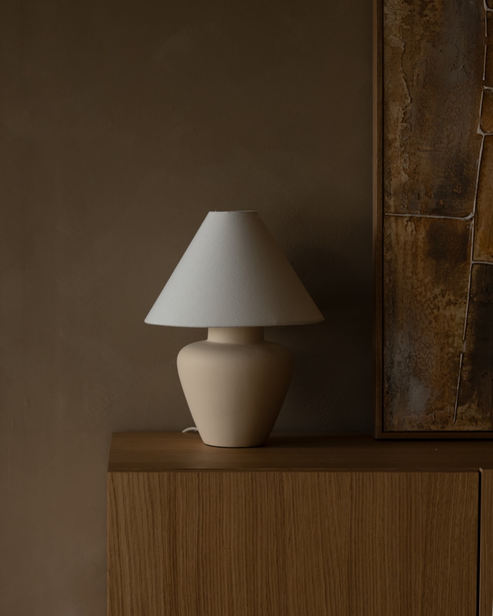 Lampe de table en céramique couleur blanche de 37cm — vue 4