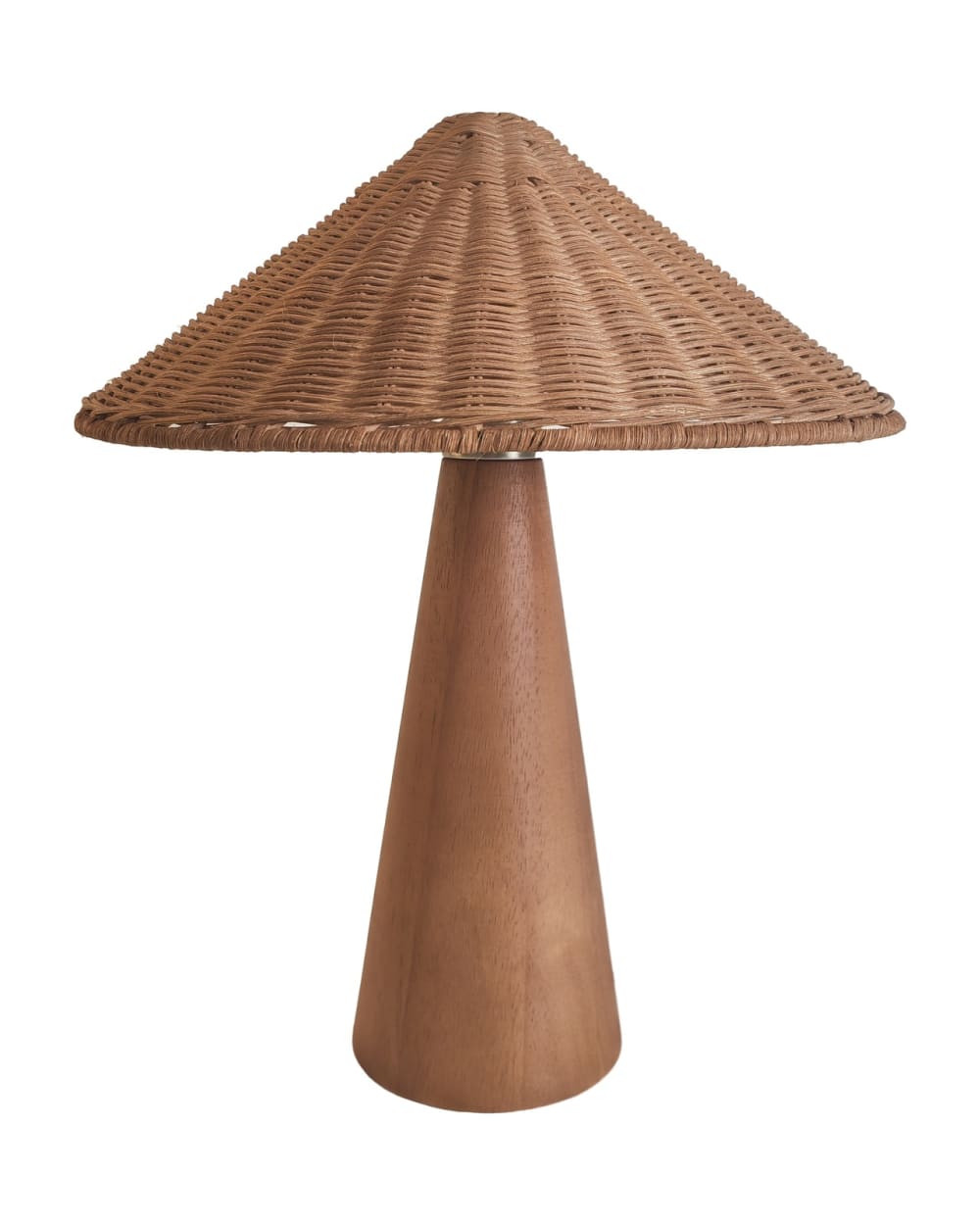 Lampe de table en bois - rotin