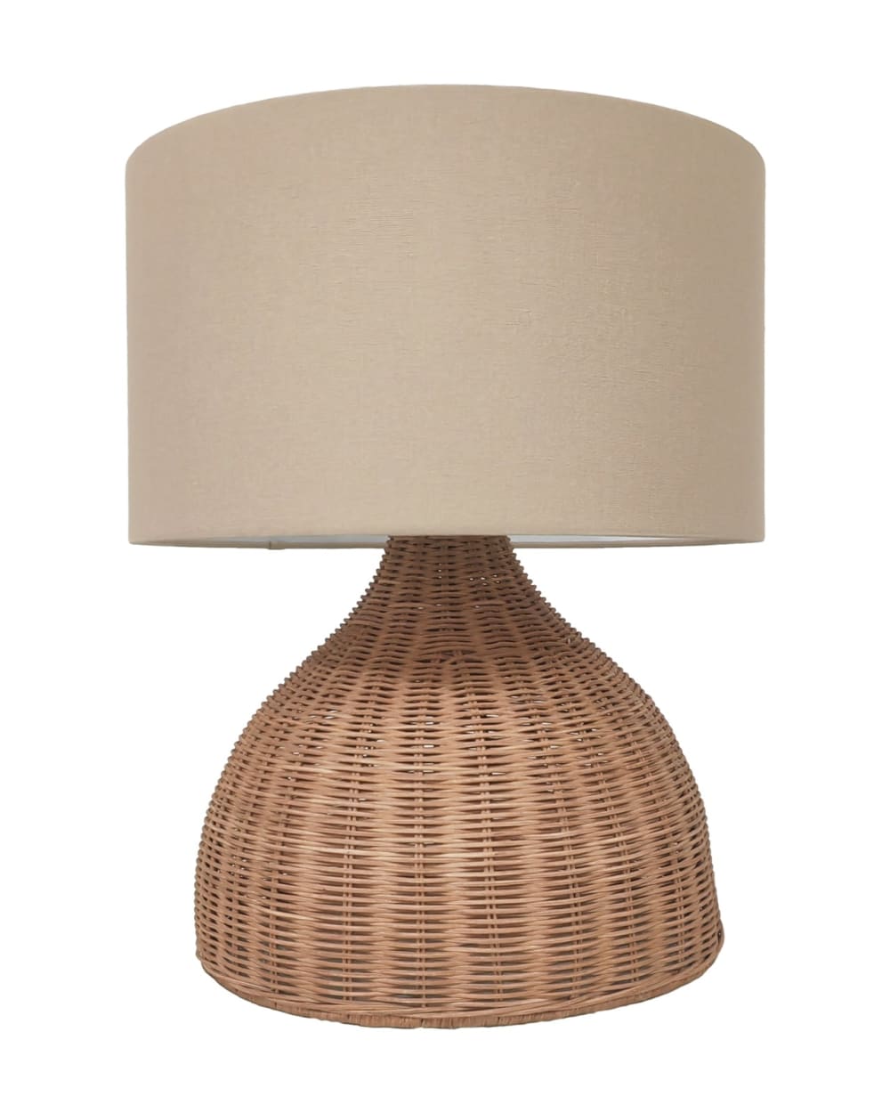lampe de table en rotin