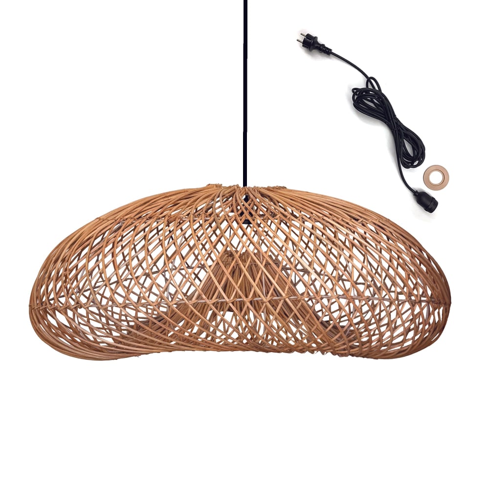 suspension secteur rotin