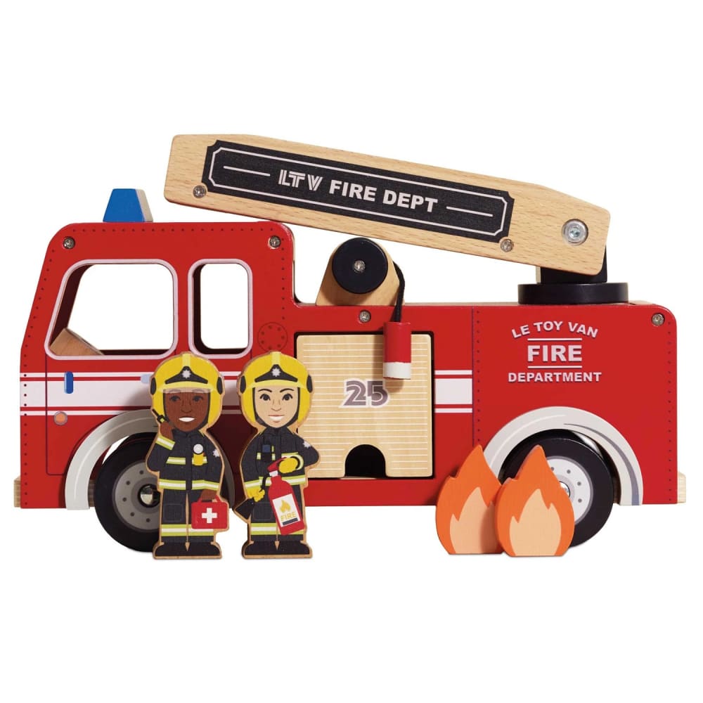 Le Toy Van Feuerwehrauto aus Holz ROT HOLZ Kinder