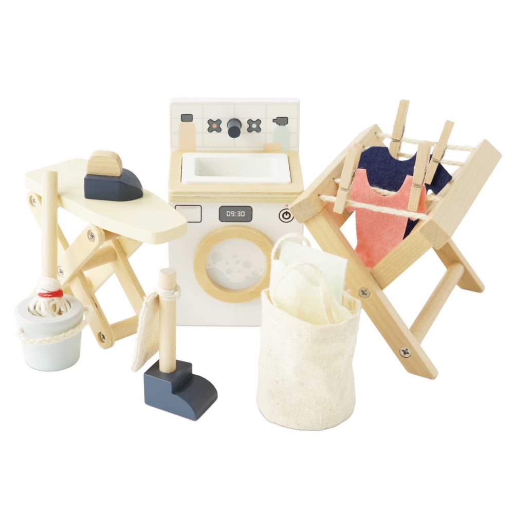 Le Toy Van Waschraum Set für Puppenhaus BEIGE HOLZ Kinder