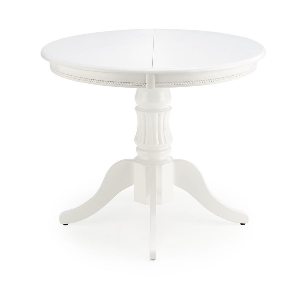 MSO Ausziehbarer runder Tisch mit weißem Mittelbein 90-124 cm style modern - Holz