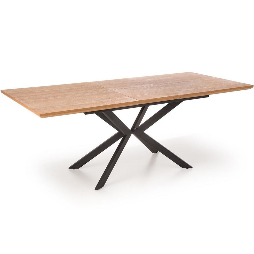 Table de salle à manger extensible avec pied central en acier Table de salle à manger extensible avec pied central en acier
